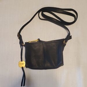 Margot Elegant Black Crossbody Bag with Gold Accents